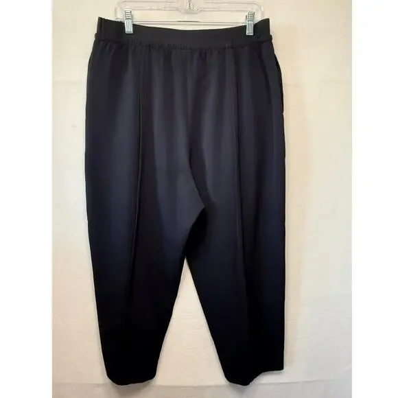 Sweaty Betty Navy Blue High Rise Barrel Leg Crop Pants, Size 14